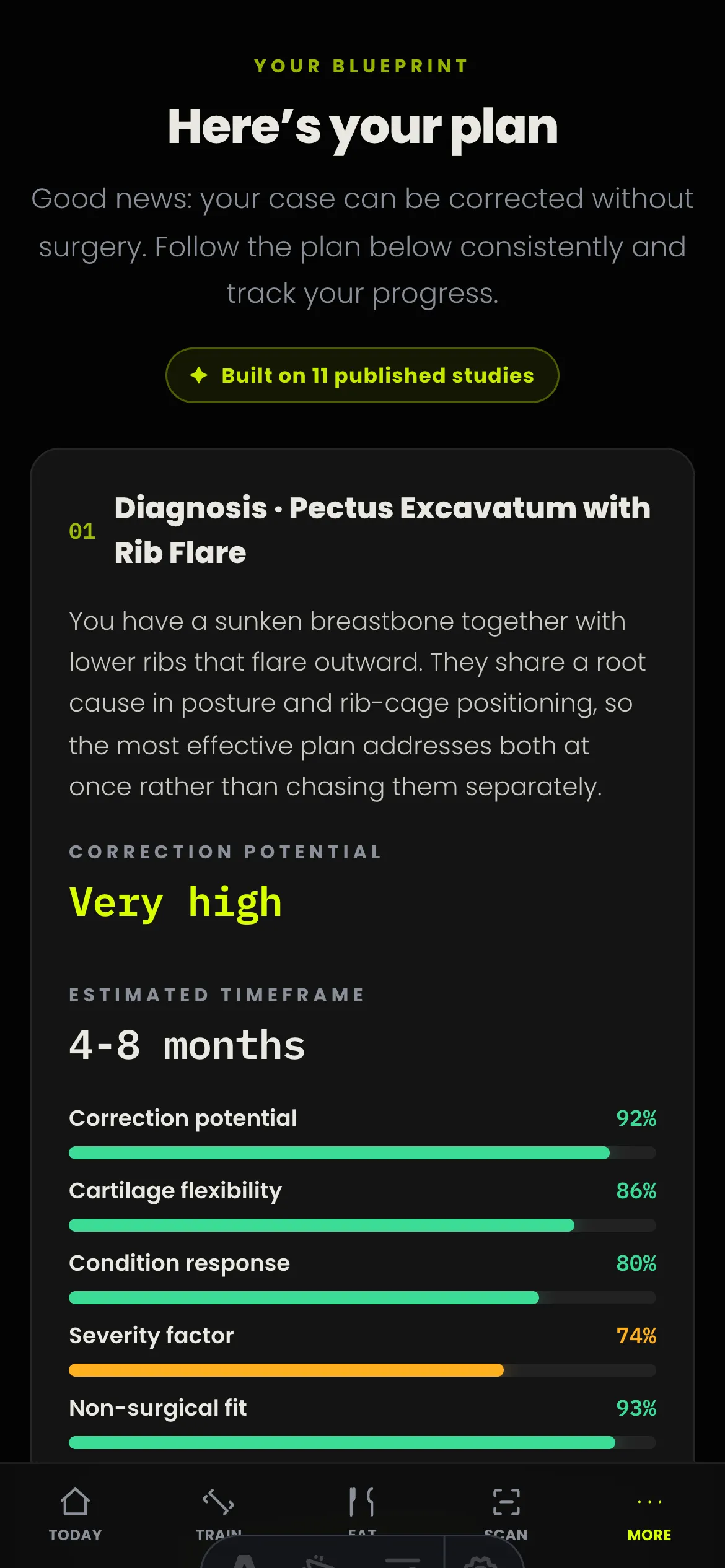 The Blueprint screen of the mrpectus app