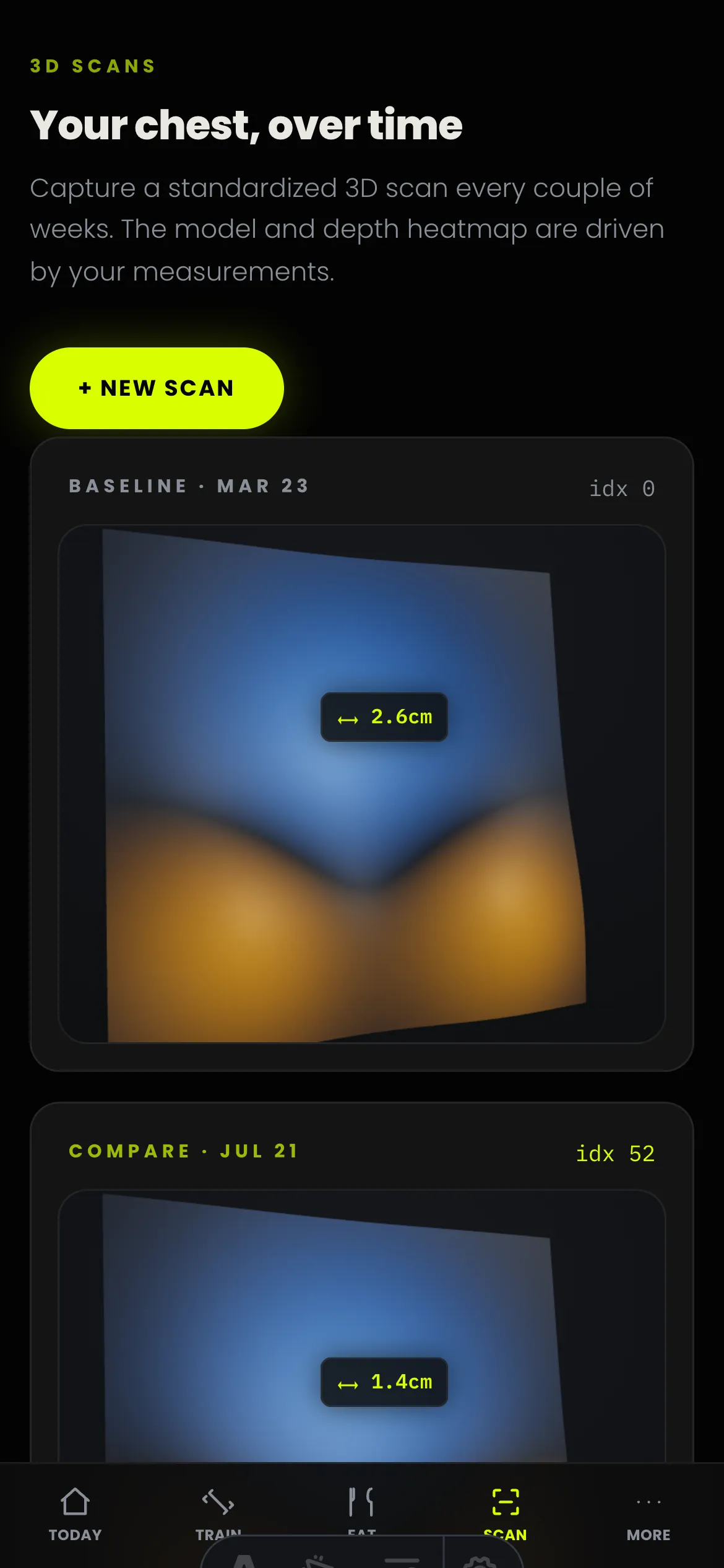 The Scan screen of the mrpectus app