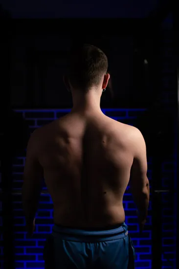 Video inspection from behind to check shoulder problems pectus excavatum