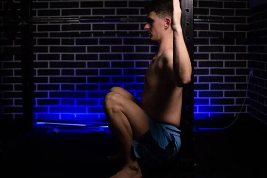 Squat after long sitting for pectus