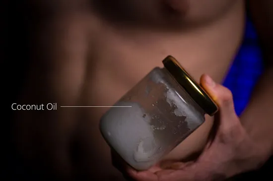 Coconut oil for vacuum bell skin care